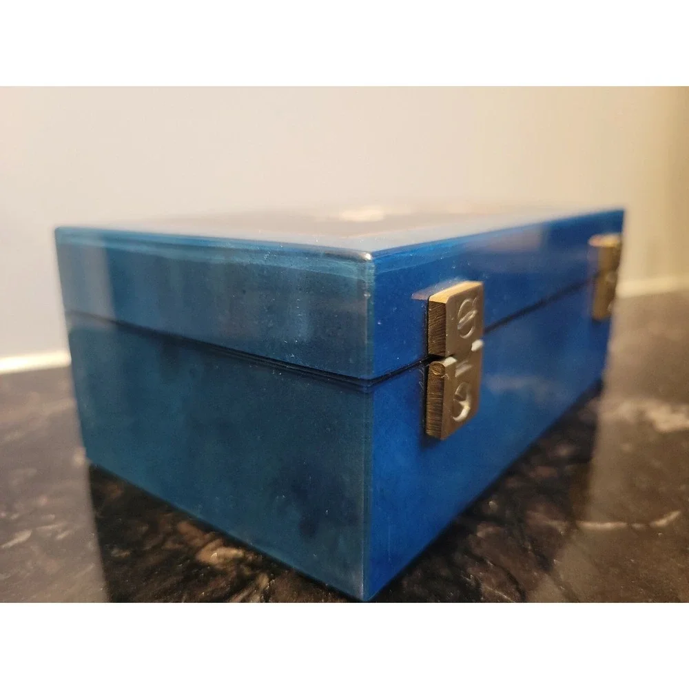 Lacquered Jewelry Trinket Box W/ Inlaid - Nice